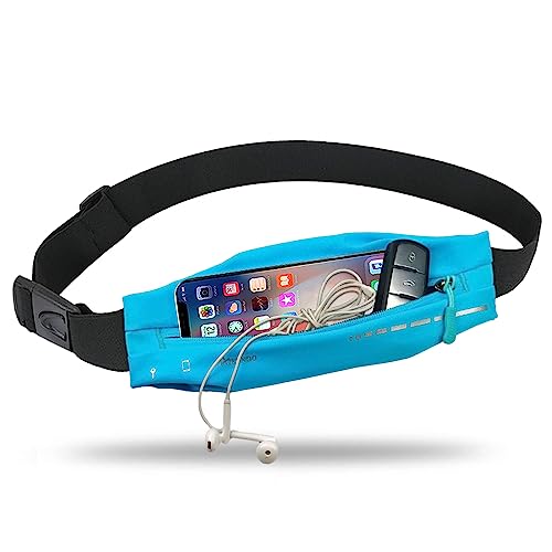 Schlanke Laufgürtel, Bauchtasche für Damen und Herren, Handyhalter, Läufertasche, Taillengürtel für Workout, Joggen, Geldgürtel, Laufgeschenk, Ausrüstungszubehör, Blau, modisch von AIKENDO