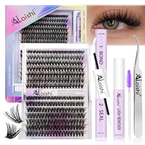 AILAISHI Wimpern Extensions Set, 280 Stück Cluster Lashes 9-16mm, 40D+50D Volumen, Fluffy D Curl Natürliche Wimpern mit Bond & Seal, Entferner, Pinzette, Bürste – Komplettset für Katzenaugen Look AILAISHI Wimpern Extensions Set, 280 Stück Cluster Lashes 9-16mm, 40D+50D Volumen, Fluffy D Curl Natürliche Wimpern mit Bond & Seal, Entferner, Pinzette, Bürste – Komplettset für Katzenaugen Look von AILAISHI