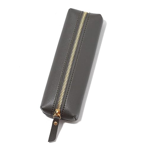 AILIPLUS Federmäppchen/Pencil Case, Stoff aus PU für Jungen &Mädchen,Teenager Stiftetasche Mäppe Unisex Federtasche, mit Praktischem Reißverschluss, Mäppchen Ideal für Schule, Uni & Büro -Dunkelgrau von AILIPLUS