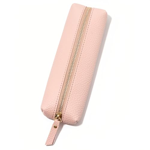 AILIPLUS Federmäppchen/Pencil Case, Stoff aus PU für Jungen &Mädchen,Teenager Stiftetasche Stiftemappe Unisex Federtasche, mit praktischem Reißverschluss, Mäppchen Ideal für Schule, Uni & Büro- Rosa von AILIPLUS