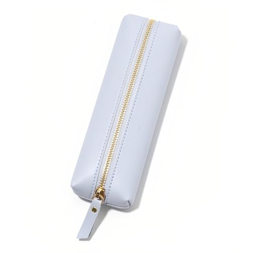 AILIPLUS Federmäppchen/Pencil Case, Stoff aus PU für Jungen &Mädchen,Teenager Stiftetasche Stiftemappe Unisex Federtasche, mit praktischem Reißverschluss, Mäppchen Ideal für Schule, Uni& Büro-Hellblau von AILIPLUS