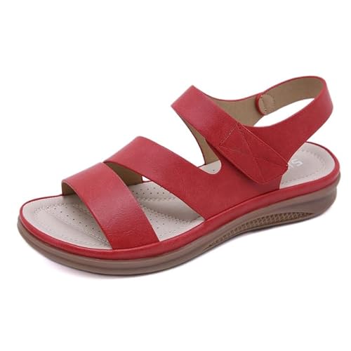 AILISK Naturstep Ergonomische Orthopädische Damensandalen Für Schmerzlinderung - FlexOrtho Neu2.0(Rot,numeric_38) von AILISK
