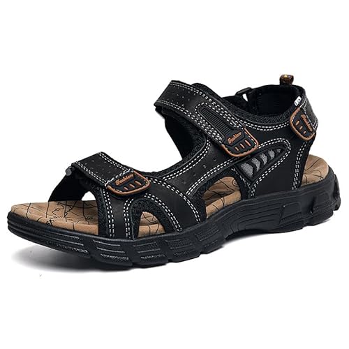 AILISK Orthoday Orthopädische Ledersandalen Herren – Stilvoller Komfort und Halt für Ihre Füße(Schwarz,numeric_42) von AILISK