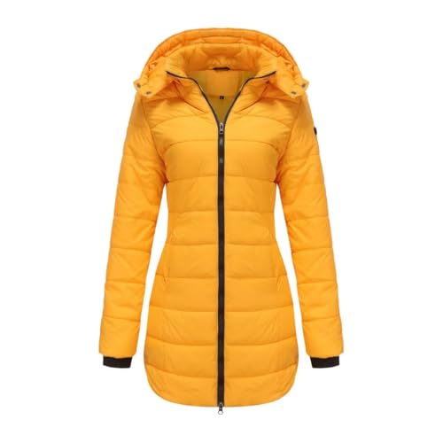 AILISK Ultraleichte Steppjacke Damen mit Kapuze Lang Winter Warm Wasserdicht von AILISK