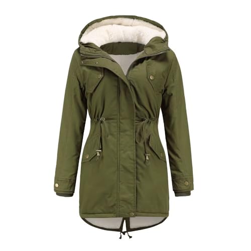 AILISK Winter Steppmantel Damen Lang Kapuze Wintermantel Warm Gefüttert Parka Telogreika von AILISK
