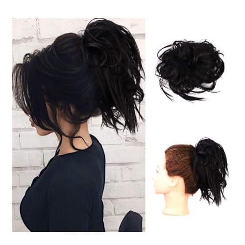 Haarknoten, Elastische Haargummis for Messy Bun, zerzauste Hochsteckfrisuren, Haar-Accessoires for Frauen und Mädchen Dutt-Maker für Haare(Black) von AILIUXIAOYAN