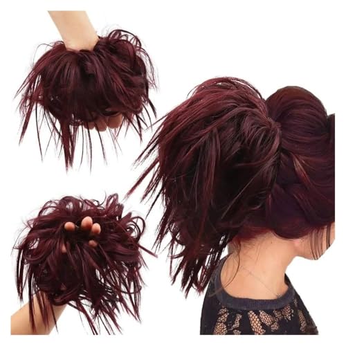 Haarknoten, Elastische Haargummis for Messy Bun, zerzauste Hochsteckfrisuren, Haar-Accessoires for Frauen und Mädchen Dutt-Maker für Haare(Wine Red) von AILIUXIAOYAN