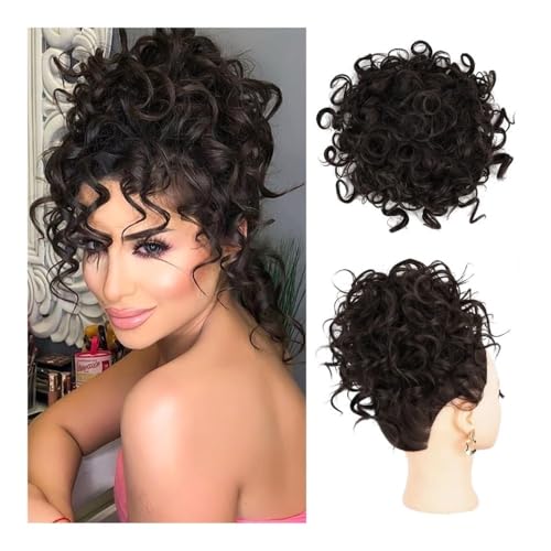 Haarknoten, Weicher, unordentlicher Clip-in-Haarknoten – lockiges Hochsteckfrisurstück for Frauen Dutt-Maker für Haare(DarkBrown) von AILIUXIAOYAN