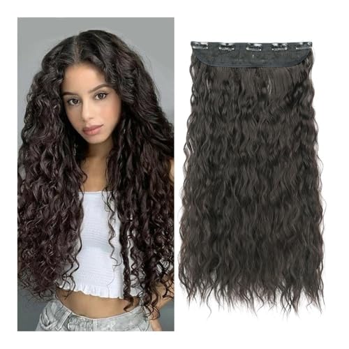 Haarverlängerungen Perücke Damen Fünf-Karten-Stil Mais Heißes langes lockiges Haar Fünf-Karten-Wellenhaarzweig(Gold,34inch) von AILIUXIAOYAN