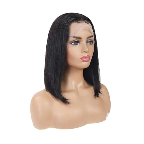 Perücken für Frauen 13x4x1 T Front Lace Perücke Glattes Menschenhaar Bob Echthaar Perücken(12inch) von AILIUXIAOYAN