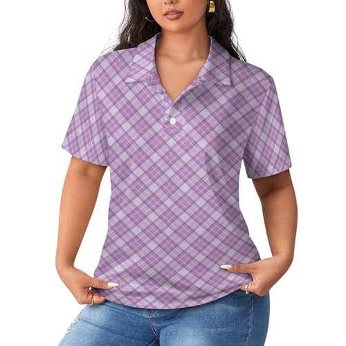 AILLOSA Activewear Poloshirts für Damen Kurzarm V-Ausschnitt Poloshirts Casual Oberteile Aufrollbaren Ärmeln Locker Blusen yh-579 von AILLOSA