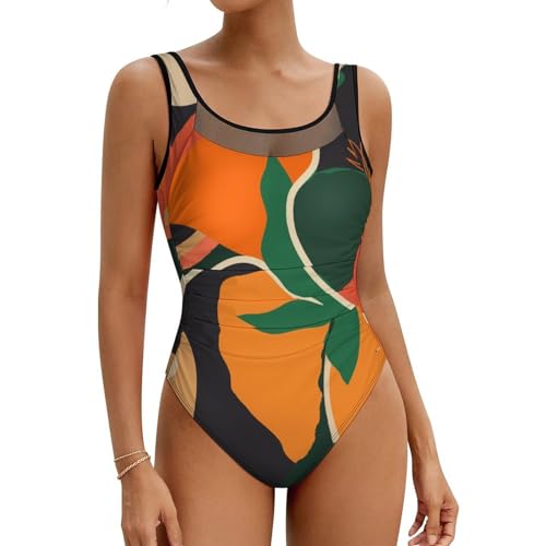 AILLOSA Badeanzüge für Damen Badeanzug 3D-Florales Muster Badeanzüge für Frauen Bademode Swimsuit yh-146 von AILLOSA