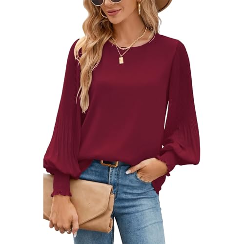 AILLOSA Damen Blouses Langärmeliges Damen Top aus 100% Polyester Künstlerischer Falten Design AILLOSA Damen Blouses Langärmeliges Damen Top aus 100% Polyester Künstlerischer Falten Design von AILLOSA