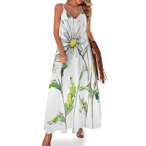 AILLOSA Freizeitkleider für Damen Halter Knöchellanges Kleid Sommerkleid Ohne Arm Freizeitkleid Langes Kleid TH-415 von AILLOSA