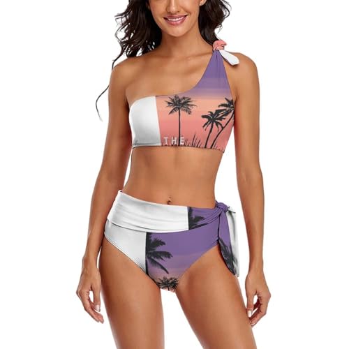 AILLOSA One Shoulder Bikini Oberteil Hohe Taille Tie Side Bikini Bottoms Zweiteilige Bikini Sets für Frauen TH-397 von AILLOSA