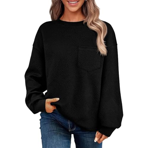 AILLOSA Tops T-Shirts & Blusen für Damen Texturiertes Sweatshirt Weich atmungsaktiv und vielseitig für lässigen Style von AILLOSA