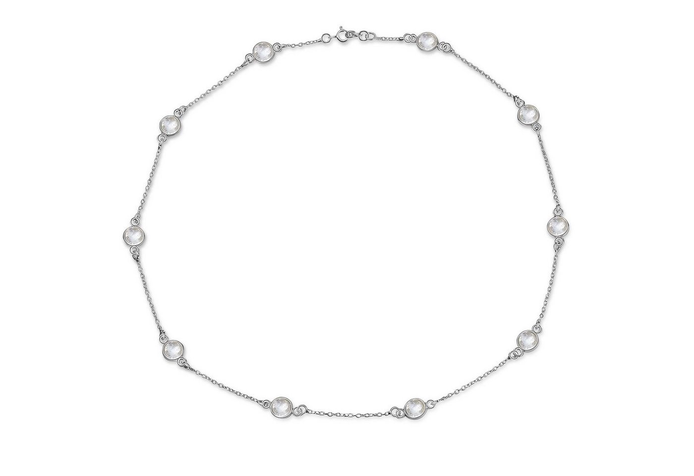 AILORIA Silberkette LAVANDE halskette silberkristall (1-tlg), 925 Sterling Silver mit 10 Edelsteinen von AILORIA