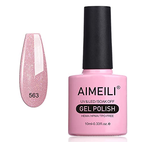 AIMEILI Gel Nagellack Nude Braun Shimmer Jelly Gel Nail Polish Soak Off UV LED Transparent Nagellack UV Nagellack Nudefarben - (563) 10ml von AIMEILI