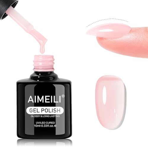 AIMEILI Gel Nail Polish Semipermanenter Nagellack Rosa Gellack UV Für Nagelstudio DIY Zuhause 10ml - 006 von AIMEILI