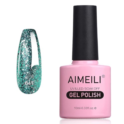 AIMEILI Glitzer Gel Nagellack UV LED Soak Off Gel Nagellack Mit Glitzerpartikel Sparkle Gel Nail Polish UV Gel Nagellack Luminous 10ml - 641 AIMEILI Glitzer Gel Nagellack UV LED Soak Off Gel Nagellack Mit Glitzerpartikel Sparkle Gel Nail Polish UV Gel Nagellack Luminous 10ml - 641 von AIMEILI