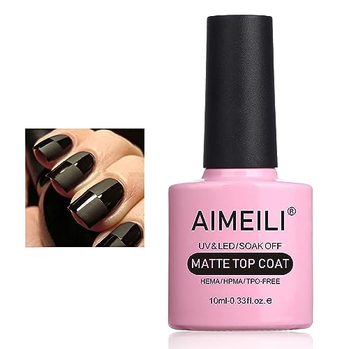 AIMEILI No Wipe Matte Top Coat Überlack UV LED Gellack Gel Nagellack Gel Nail Polish 10ml von AIMEILI