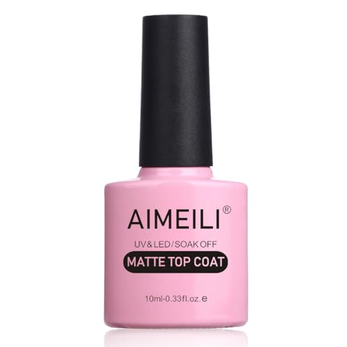 AIMEILI No Wipe Matte Top Coat Überlack UV LED Gellack Gel Nagellack Gel Nail Polish 10ml von AIMEILI