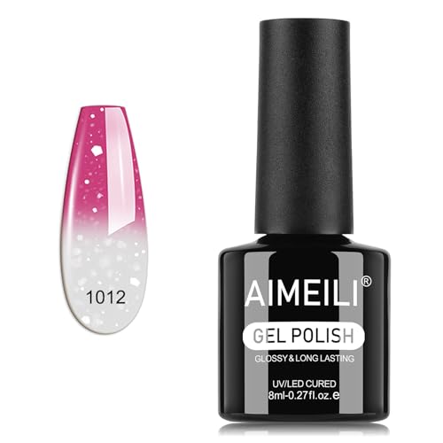 AIMEILI Thermo Nagellack Farbwechsel UV Color Changing Gel Nail Polish 8ml Color Gel Soak Off UV&LED Gelnägel Nailart - 1012 von AIMEILI
