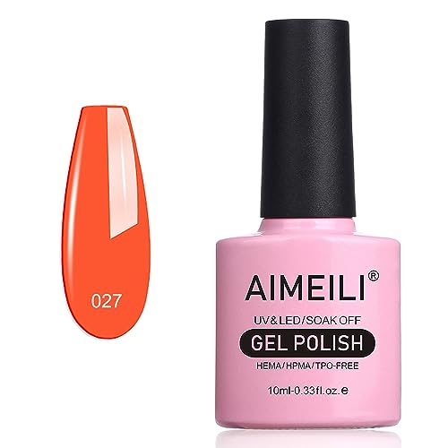 AIMEILI UV LED Gellack Gel Nagellack Gel Nail Polish - Orange Sweetie (027) 10ml von AIMEILI