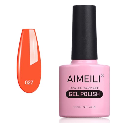 AIMEILI UV LED Gellack Gel Nagellack Gel Nail Polish - Orange Sweetie (027) 10ml von AIMEILI