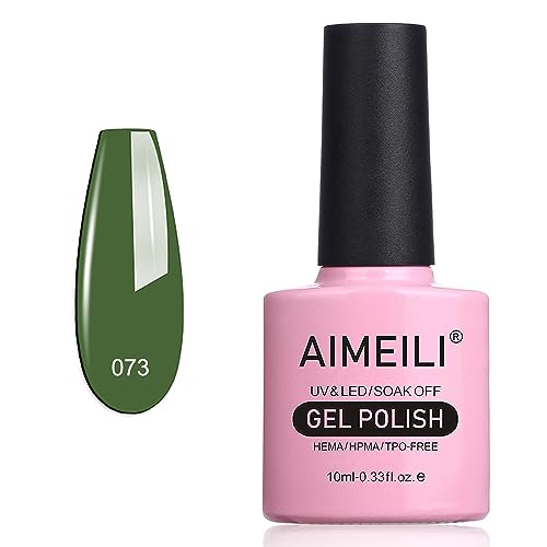 AIMEILI UV LED Gellack Gel Nagellack Dunkelgrün Gel Nail Polish - Kale (073) 10ml von AIMEILI