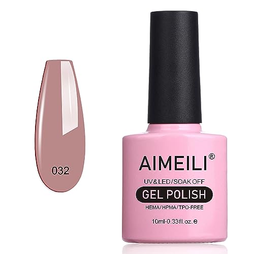 AIMEILI UV LED Gellack ablösbarer Gel Nagellack Nude Gel Nail Polish - Eur So Chic (032) 10ml von AIMEILI