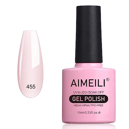 AIMEILI UV LED Gellack ablösbarer Gel Nagellack Nude Pink Gel Nail Polish - (455) 10ml von AIMEILI