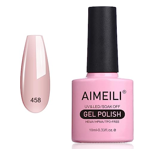 AIMEILI UV LED Gellack ablösbarer Gel Nagellack Nude Pink Gel Nail Polish - (458) 10ml von AIMEILI