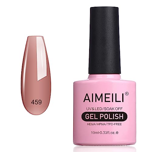 AIMEILI UV LED Gellack ablösbarer Gel Nagellack Nude Pink Gel Nail Polish - (459) 10ml von AIMEILI