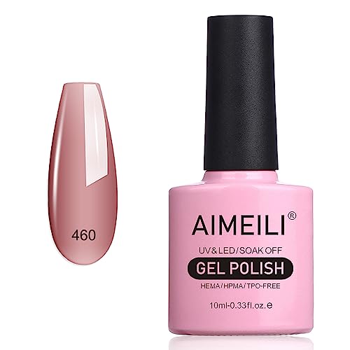 AIMEILI UV LED Gellack ablösbarer Gel Nagellack Nude Pink Gel Nail Polish - (460) 10ml von AIMEILI