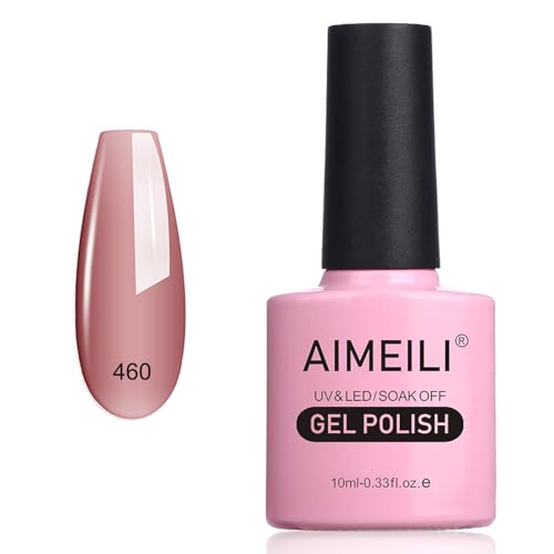 AIMEILI UV LED Gellack ablösbarer Gel Nagellack Nude Pink Gel Nail Polish - (460) 10ml von AIMEILI