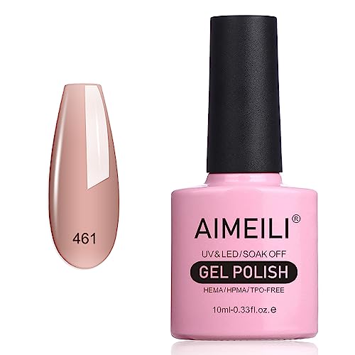 AIMEILI UV LED Gellack ablösbarer Gel Nagellack Nude Pink Gel Nail Polish - (461) 10ml von AIMEILI