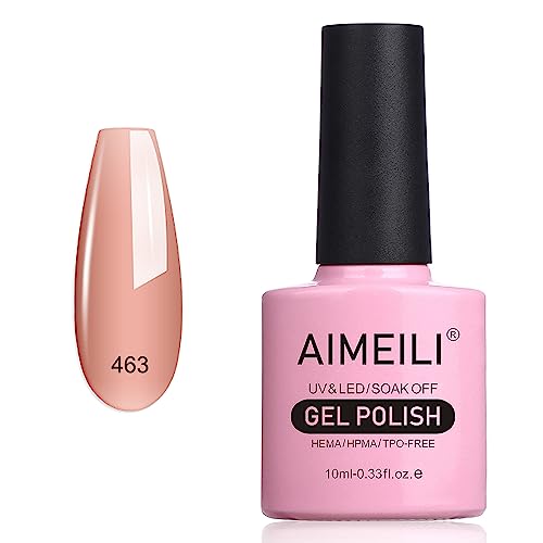 AIMEILI UV LED Gellack ablösbarer Gel Nagellack Nude Pink Gel Nail Polish - (463) 10ml von AIMEILI