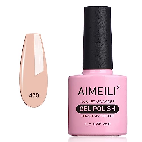 AIMEILI UV LED Gellack ablösbarer Gel Nagellack Nude Pink Gel Nail Polish - (470) 10ml von AIMEILI