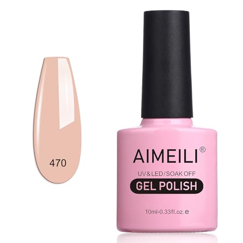 AIMEILI UV LED Gellack ablösbarer Gel Nagellack Nude Pink Gel Nail Polish - (470) 10ml von AIMEILI