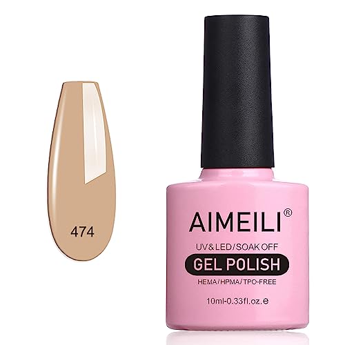 AIMEILI UV LED Gellack ablösbarer Gel Nagellack Nude Pink Gel Nail Polish - (474) 10ml von AIMEILI