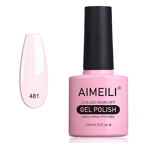 AIMEILI UV LED Gellack ablösbarer Gel Nagellack Nude Pink Gel Nail Polish - (481) 10ml von AIMEILI