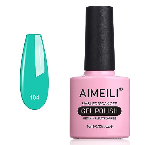 AIMEILI UV LED Gellack ablösbarer Gel Nagellack Gel Nail Polish - Türkis (104) 10ml von AIMEILI