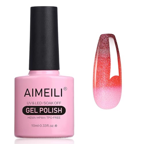 AIMEILI UV Nagellack Thermo, Nagellack Temperatur Farbwechsel Soak Off Gel Nagellack Chameleon Changing Color Gel Nail Polish 10ml - 001 von AIMEILI