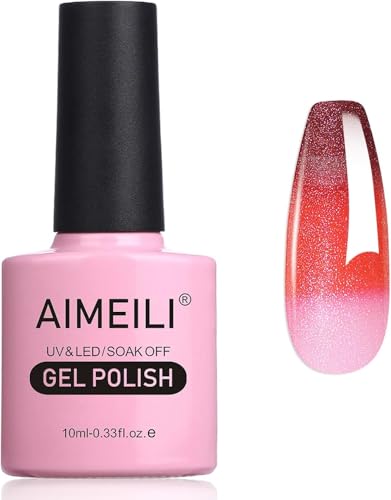 AIMEILI UV Nagellack Thermo, Nagellack Temperatur Farbwechsel Soak Off Gel Nagellack Chameleon Changing Color Gel Nail Polish 10ml - 001 von AIMEILI