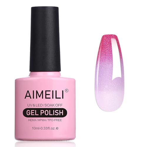 AIMEILI UV Nagellack Thermo, Nagellack Temperatur Farbwechsel Soak Off Gel Nagellack Chameleon Changing Color Gel Nail Polish 10ml - 002 von AIMEILI