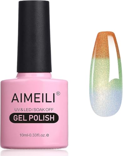AIMEILI UV Nagellack Thermo - Temperatur Farbwechsel Soak Off Gel Chameleon Changing Color 10ml - 006 von AIMEILI