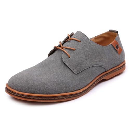 AIMENJOY Anzugschuhe Herren Business Schuhe Klassischer Schnürschuhe Nubuk Derby Leder Hochzeit Brogue 38-48 EU (Grey,45) von AIMENJOY