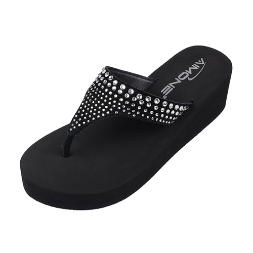 AIMONE Damen Muriel Flip-Flops mit glitzernden Strasssteinen, Schwarz, 5.5 US AIMONE Damen Muriel Flip-Flops mit glitzernden Strasssteinen, Schwarz, 5.5 US von AIMONE