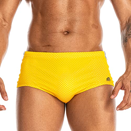 AIMPACT Badehose Herren Badehose Herren Badebekleidung Slip mit quadratischem Schnitt(Gelb XL) von AIMPACT